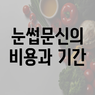 눈썹문신의 비용과 기간