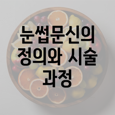 눈썹문신의 정의와 시술 과정