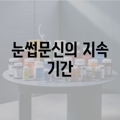 눈썹문신의 지속 기간