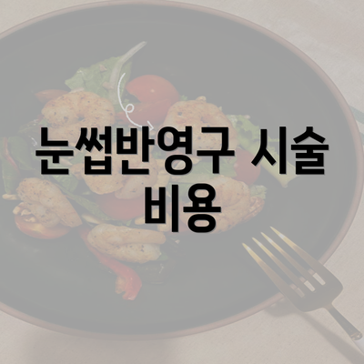 눈썹반영구 시술 비용