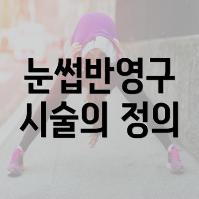 눈썹반영구 시술의 정의