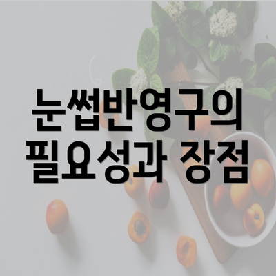 눈썹반영구의 필요성과 장점