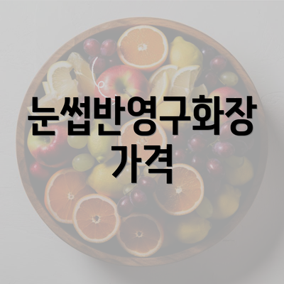 눈썹반영구화장 가격