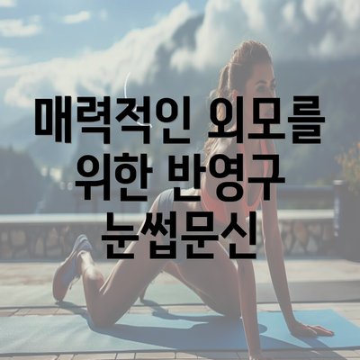 매력적인 외모를 위한 반영구 눈썹문신