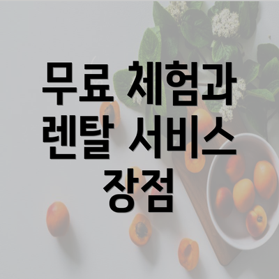 무료 체험과 렌탈 서비스 장점