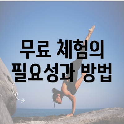 무료 체험의 필요성과 방법