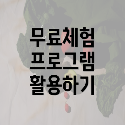 무료체험 프로그램 활용하기