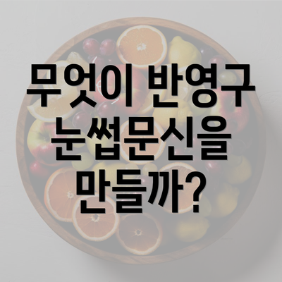 무엇이 반영구 눈썹문신을 만들까?