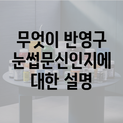 무엇이 반영구 눈썹문신인지에 대한 설명