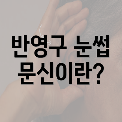 반영구 눈썹 문신이란?