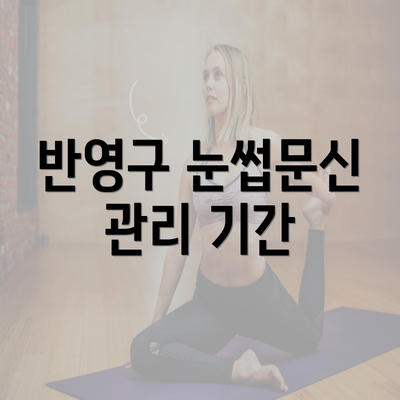 반영구 눈썹문신 관리 기간