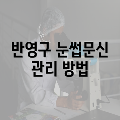 반영구 눈썹문신 관리 방법