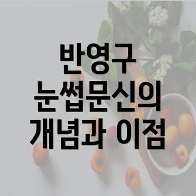 반영구 눈썹문신의 개념과 이점