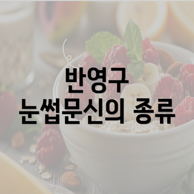 반영구 눈썹문신의 종류