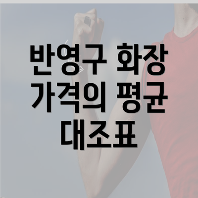 반영구 화장 가격의 평균 대조표