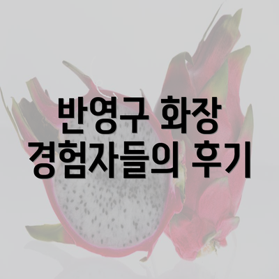 반영구 화장 경험자들의 후기