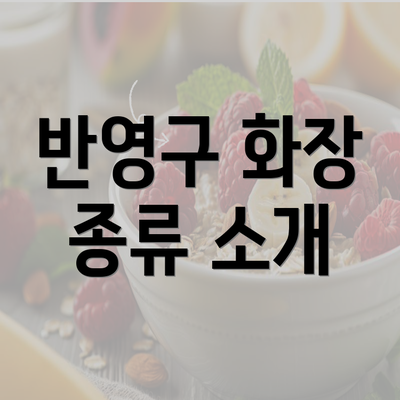 반영구 화장 종류 소개