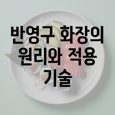 반영구 화장의 원리와 적용 기술