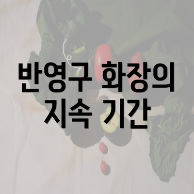 반영구 화장의 지속 기간