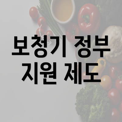 보청기 정부 지원 제도