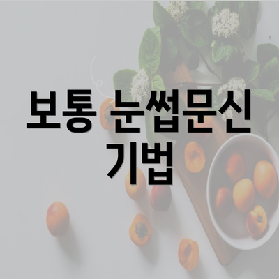 보통 눈썹문신 기법