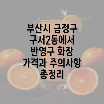 부산시 금정구 구서2동에서 반영구 화장 가격과 주의사항 총정리