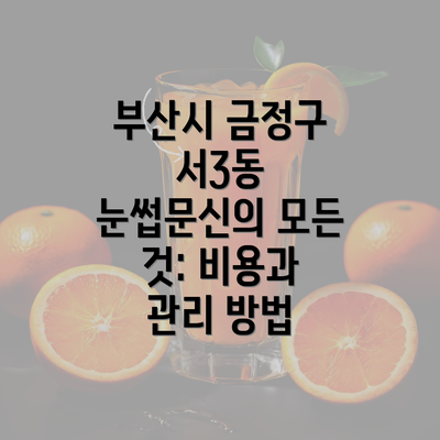 부산시 금정구 서3동 눈썹문신의 모든 것: 비용과 관리 방법