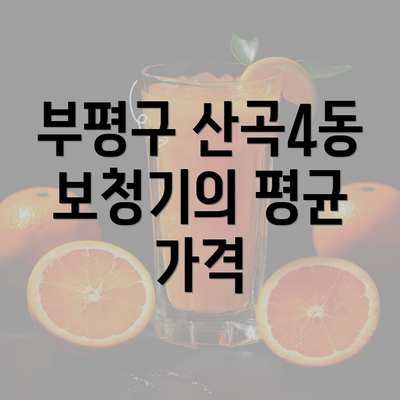 부평구 산곡4동 보청기의 평균 가격