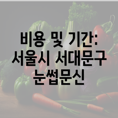 비용 및 기간: 서울시 서대문구 눈썹문신