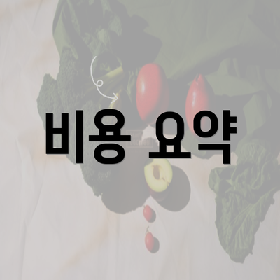 비용 요약