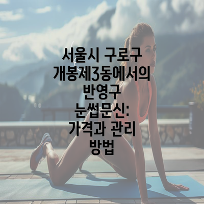 서울시 구로구 개봉제3동에서의 반영구 눈썹문신: 가격과 관리 방법