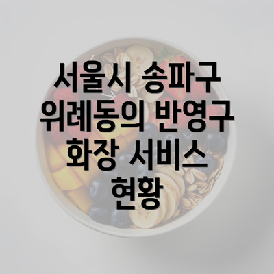 서울시 송파구 위례동의 반영구 화장 서비스 현황