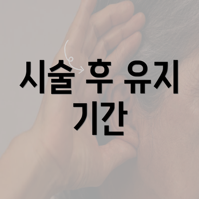 시술 후 유지 기간