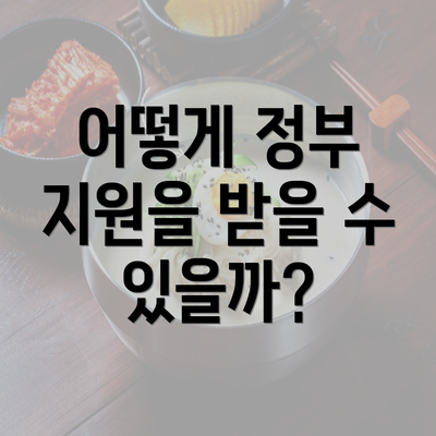 어떻게 정부 지원을 받을 수 있을까?