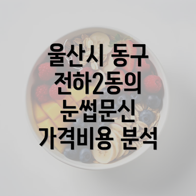 울산시 동구 전하2동의 눈썹문신 가격비용 분석