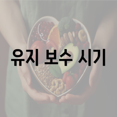 유지 보수 시기