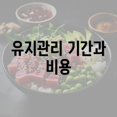 유지관리 기간과 비용