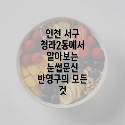 인천 서구 청라2동에서 알아보는 눈썹문신 반영구의 모든 것