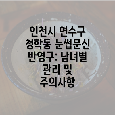 인천시 연수구 청학동 눈썹문신 반영구: 남녀별 관리 및 주의사항