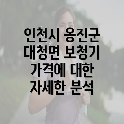 인천시 옹진군 대청면 보청기 가격에 대한 자세한 분석