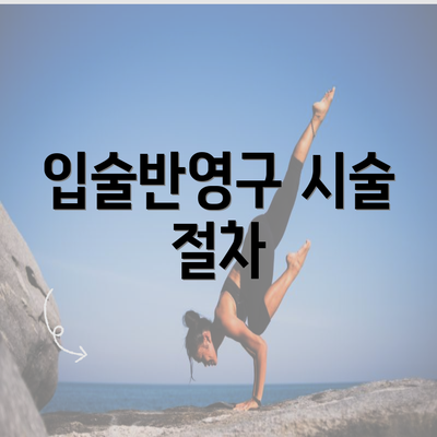 입술반영구 시술 절차