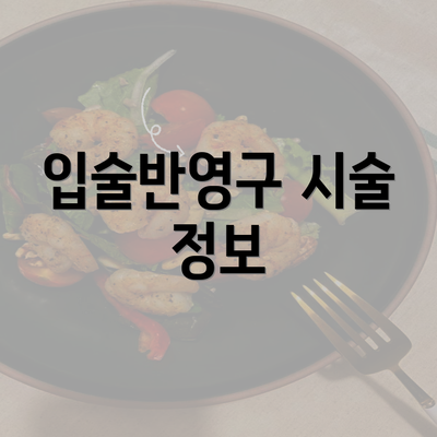 입술반영구 시술 정보