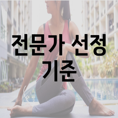 전문가 선정 기준