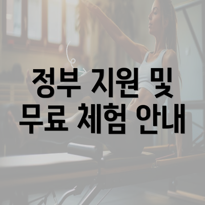 정부 지원 및 무료 체험 안내