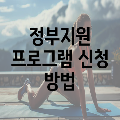 정부지원 프로그램 신청 방법