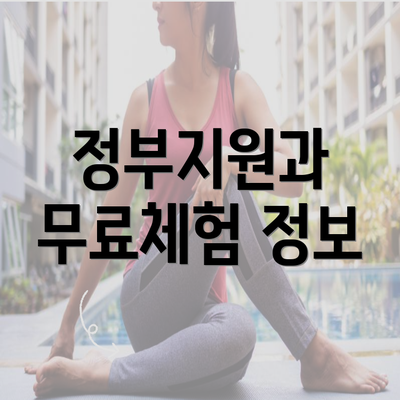 정부지원과 무료체험 정보