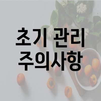 초기 관리 주의사항