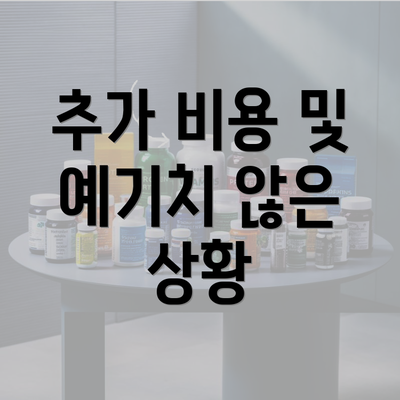 추가 비용 및 예기치 않은 상황