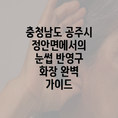 충청남도 공주시 정안면에서의 눈썹 반영구 화장 완벽 가이드