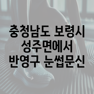 충청남도 보령시 성주면에서 반영구 눈썹문신